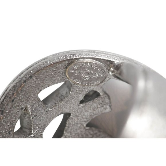 CHANEL Oval Statement Silver Cocktail Crystal Comete Star Pendant 07A Ring Sz6 - Picture 7 of 7